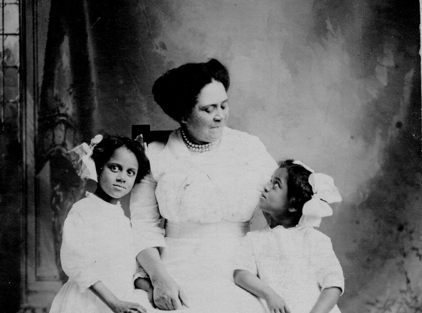 antique mother and two girls