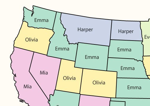 Most Popular Baby Names In Every State