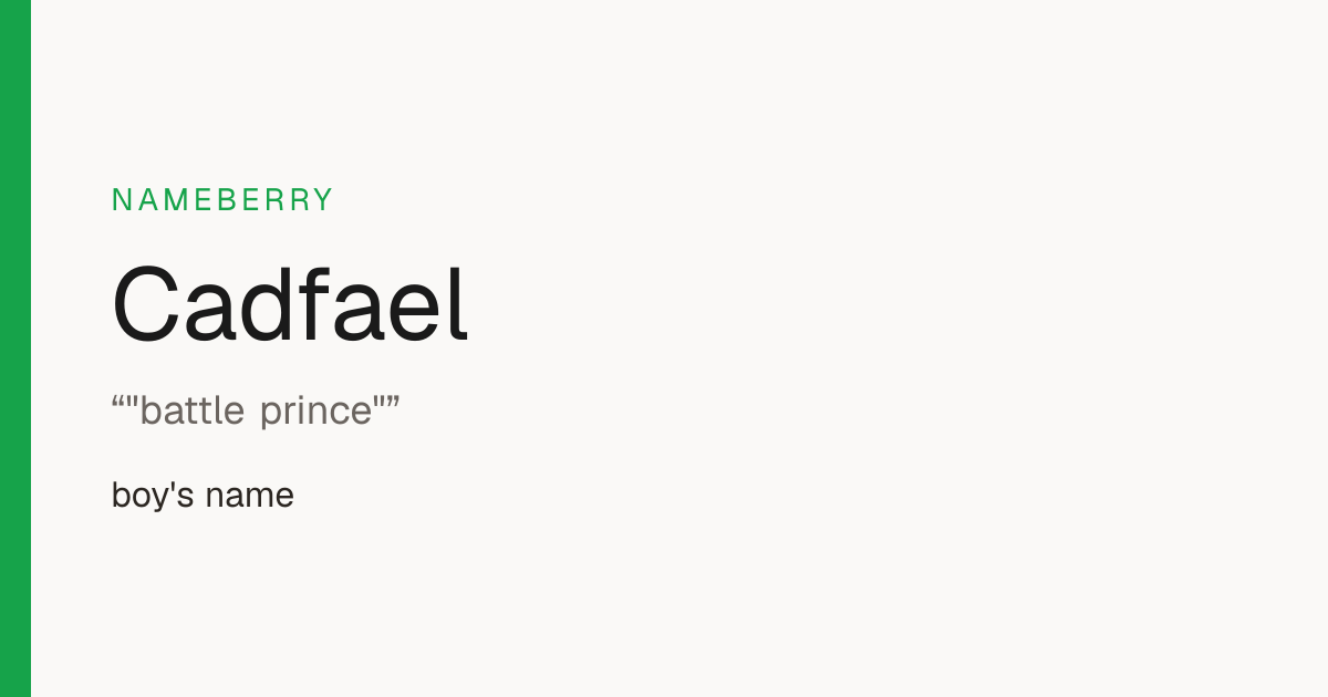 Cadfael Name Meaning, Origin & Popularity | Nameberry
